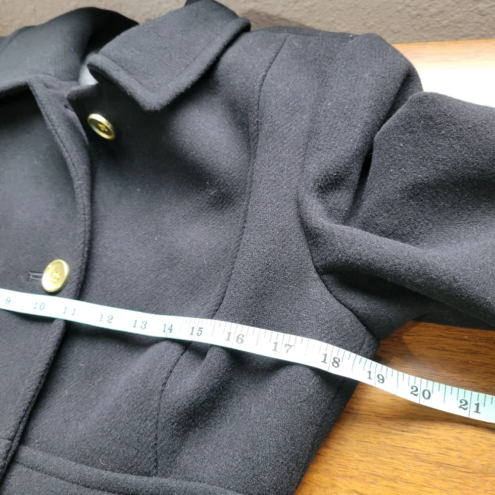 J Crew Factory Wool-blend lady day coat AT468 NWT Black Size 8 Petite - Picture 7 of 9